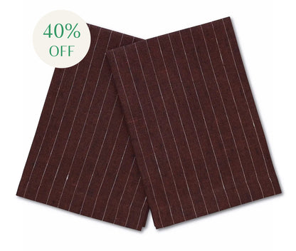 Pinstripe Brown Linen Guest Towel (each)