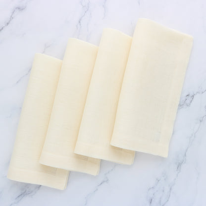 Cream sheer linen dinner napkins (each)