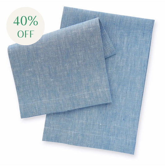 Chambray Blue Linen Guest Towel (each)
