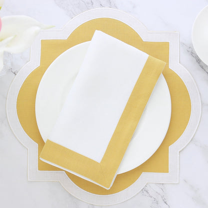 Made to order Porto linen napkins and placemats with Linen Band (set of 4)