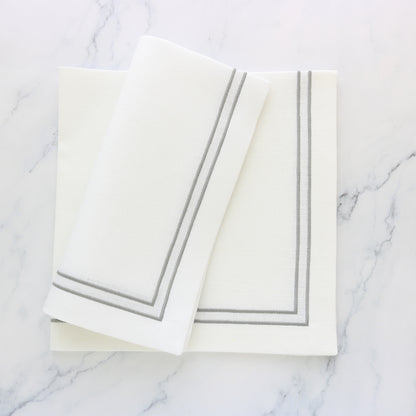 Made to Order Linen Dinner Napkins with 2 Line Border (each)