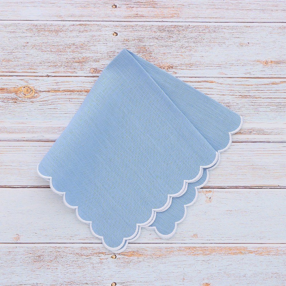 verona bluebell scalloped handkerchief in off-white