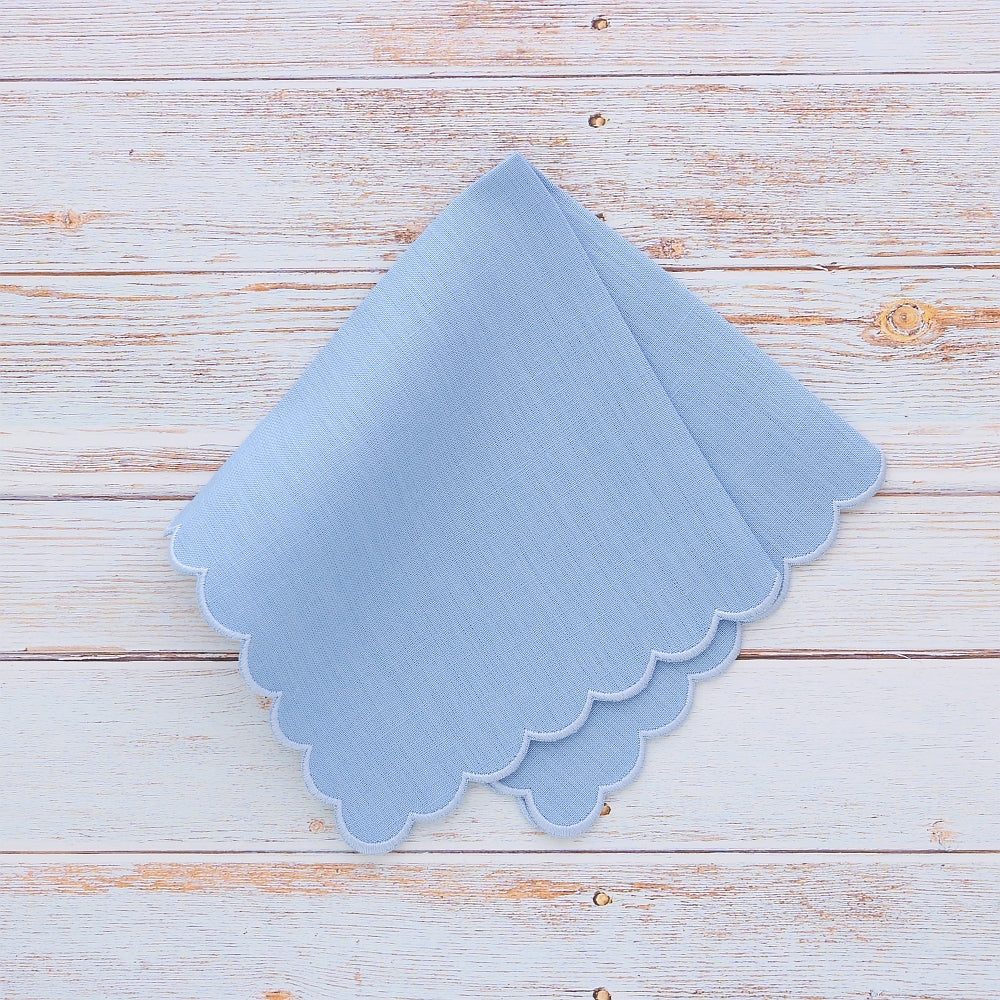 verona bluebell scalloped handkerchief in blue