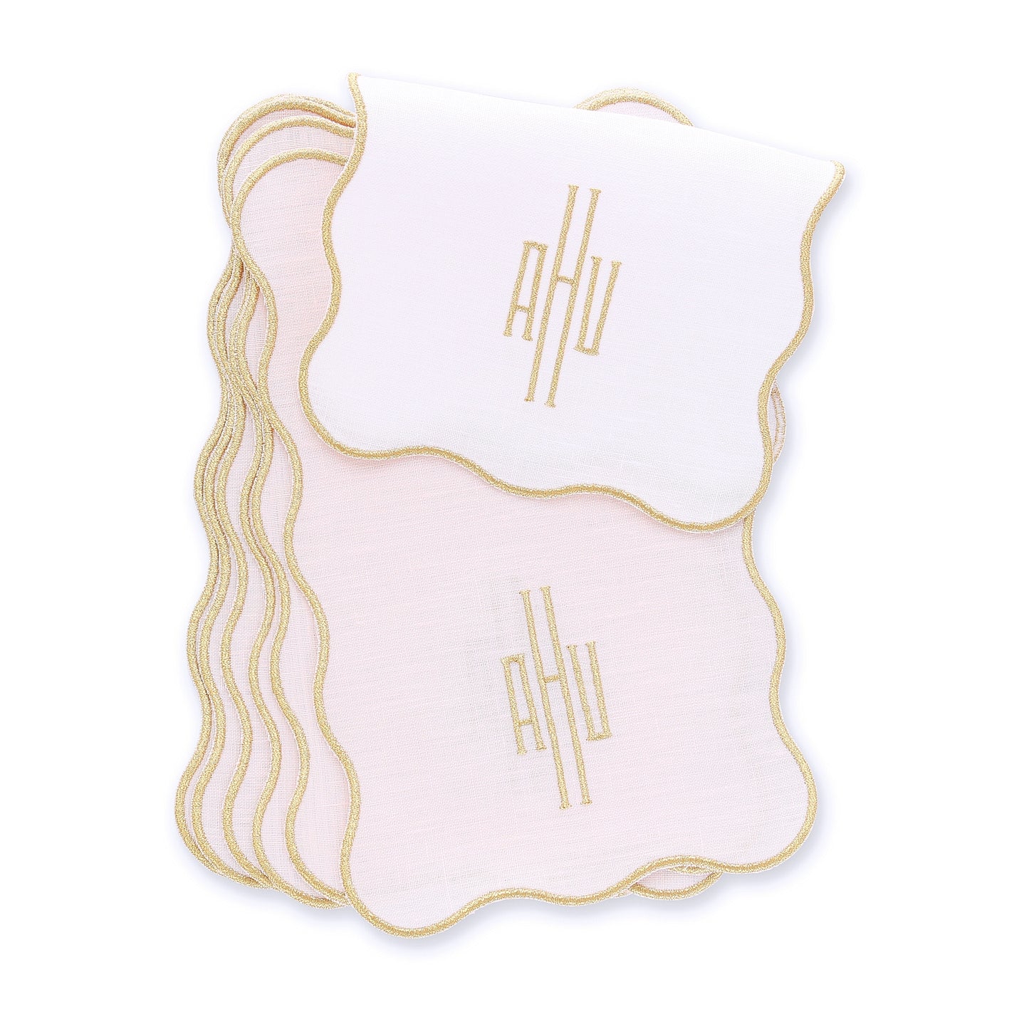 Made to order Waves Linen Cocktail Napkins (set of 4)