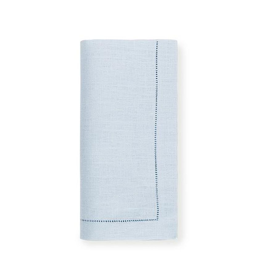 Serviettes de table en lin ajourées bleu clair (lot de 4)